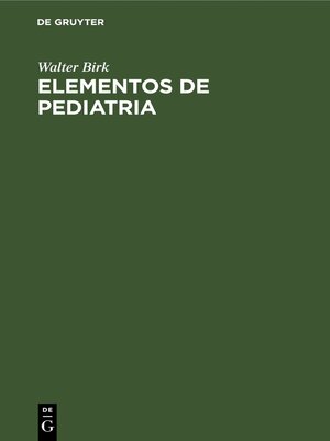 cover image of Elementos de Pediatria